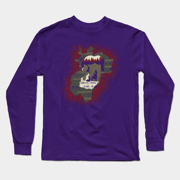 American Haunted House Long Sleeve T-Shirt by Edwoody